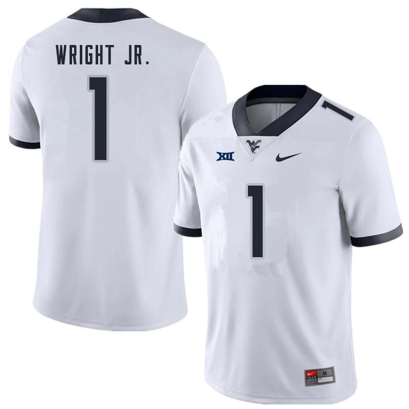 NCAA Men's Winston Wright Jr. West Virginia Mountaineers White #1 Nike Stitched Football College Authentic Jersey KL23B63BW